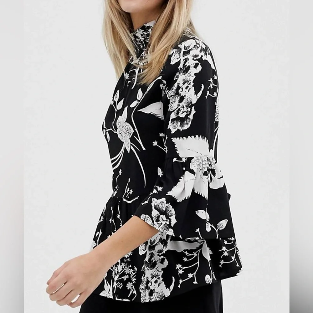 VERO MODA High Neck Smocked Blouse - Picture 2 of 3